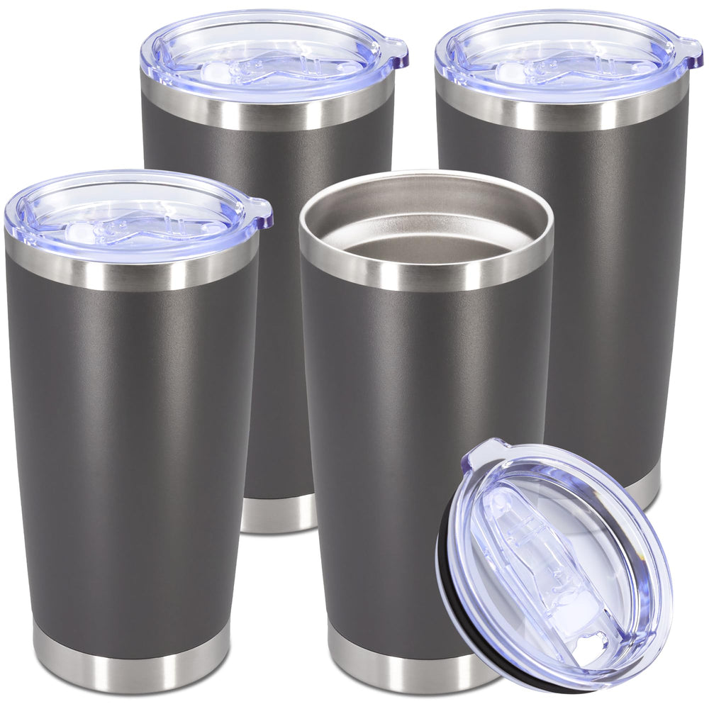 20oz Tumbler Stainless Steel Tumbler Cup with Lid Vacuum Insulated Double Wall Travel Mug, Durable Powder Coated Travel Coffee Tumbler Mug for Hot & Cold Drinks, Purple,1 Pack