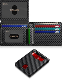Wallet for Men Slim RFID Blocking Leather Credit Card Holder Wallet for 14 Cards, Bifold Minimalist Thin Wallet with 2 ID Windows & Cash Slot, Front Pockt Carteras Para Hombres, Birthday Gifts for Men