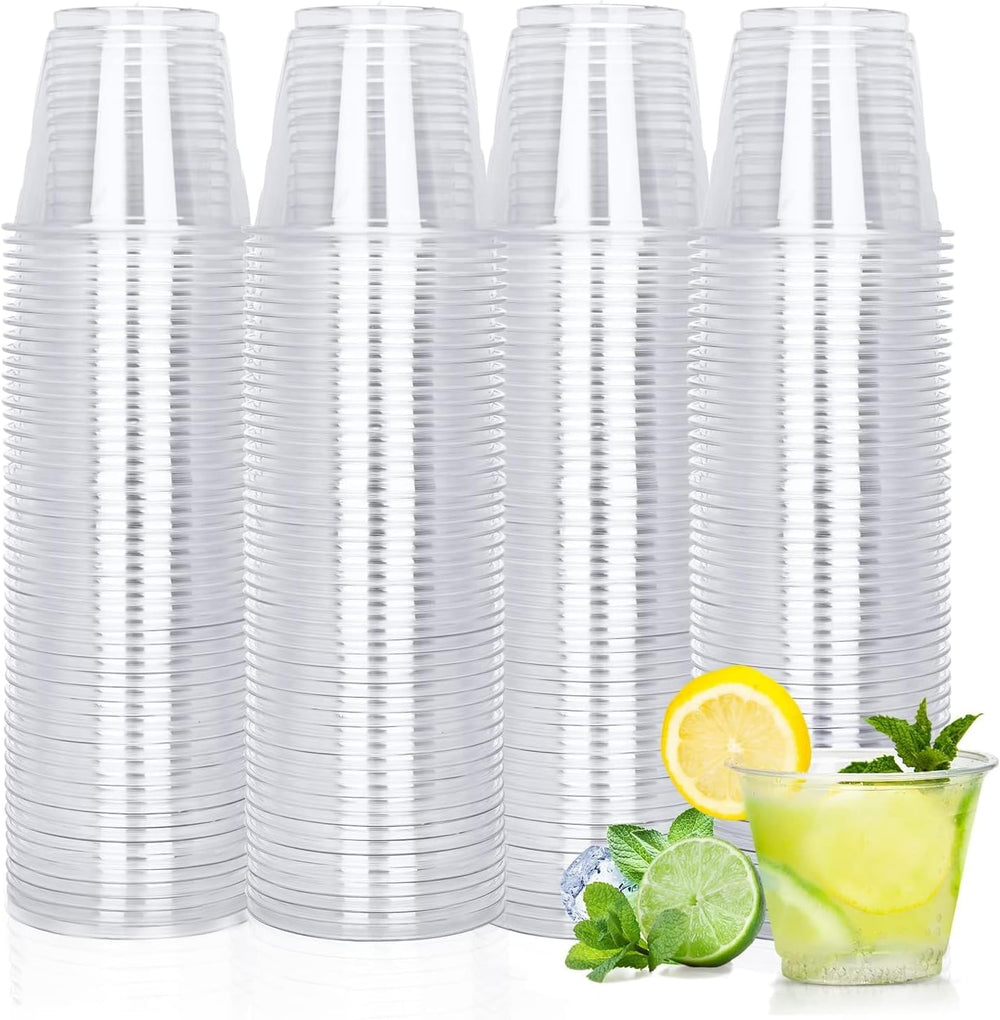 TashiBox 100 Count - 16 Ounce Plastic Cups, Ice Coffee Cups To Go - Crystal Clear PET Party Cups