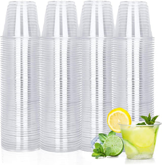 TashiBox 100 Count - 16 Ounce Plastic Cups, Ice Coffee Cups To Go - Crystal Clear PET Party Cups