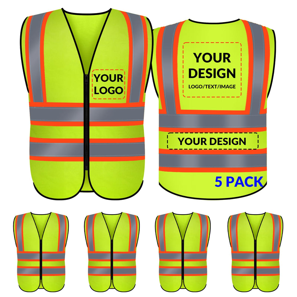 BeautyWill Custom Safety Vest Logo Class 2 High Visibility Reflevtive Vest Outdoor Protective Workwear