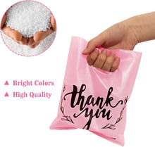 KEEPARTY 100 PCS Small Thank You Merchandise Bags Plastic Goodie Bags Party Favor Bags for Birthday Party Baby Shower Wedding Merchandise Gifts Trade Shows (Pink)