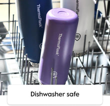 ThermoFlask Stainless Steel Water Bottles 2-Pack - Double-Wall Vacuum Insulated 24 oz BPA-Free Spout Lids - Keeps Drinks Cold 24 Hrs, Hot 12 Hrs - Leakproof, Dishwasher Safe, White/Coral