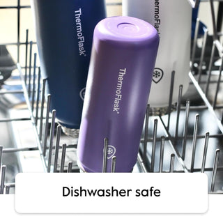 ThermoFlask Stainless Steel Water Bottles 2-Pack - Double-Wall Vacuum Insulated 24 oz BPA-Free Spout Lids - Keeps Drinks Cold 24 Hrs, Hot 12 Hrs - Leakproof, Dishwasher Safe, White/Coral