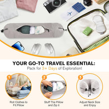 DreamShore Travel Pillow for Extra Luggage: Stuffable Neck Pillow with Adjustable Neck Size | Fits 3+ Days of Travel Essentials | Transformable Carry-On Solution | Soft Velvet Cover | No Filler
