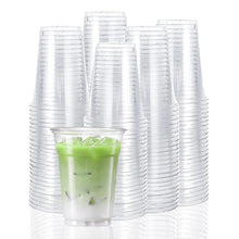 TashiBox 100 Count - 16 Ounce Plastic Cups, Ice Coffee Cups To Go - Crystal Clear PET Party Cups