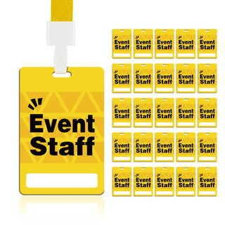 Event Staff Lanyards 25pcs - Reusable & Flexible PVC ID Badges for Office, School, Events,Durable Anti-Bend Plastic Cards for Exhibition Guests by OSTENBIG (Green)