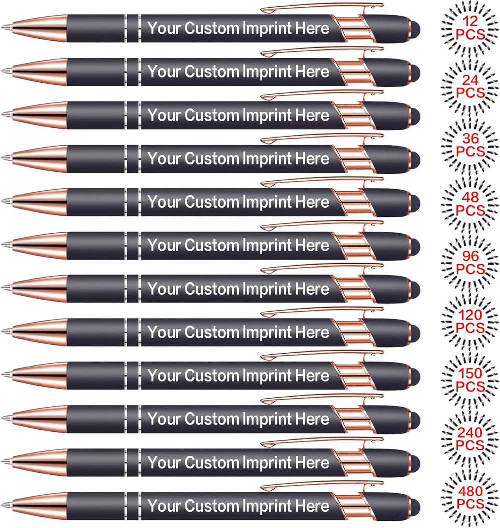 Bulk Custom Pens Personalized, Customized Pens with Name/Logo Printing Perfect for Business, Birthday, Wedding, Graduation Gifts & Party Events 5 to 2000 Pieces Pack Ballpoint Pens