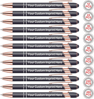 Bulk Custom Pens Personalized, Customized Pens with Name/Logo Printing Perfect for Business, Birthday, Wedding, Graduation Gifts & Party Events 5 to 2000 Pieces Pack Ballpoint Pens