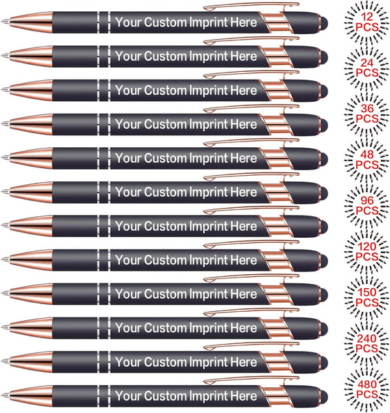 Bulk Custom Pens Personalized, Customized Pens with Name/Logo Printing Perfect for Business, Birthday, Wedding, Graduation Gifts & Party Events 5 to 2000 Pieces Pack Ballpoint Pens