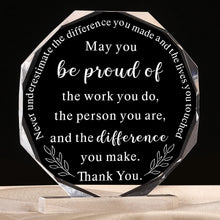 Yookeer Thank You Appreciation Gifts for Coworkers Retirement Gift for Employees Women Men May You Be Proud of The Work Acrylic Plaque Decor for Nurse Friend Boss(Stylish Style)