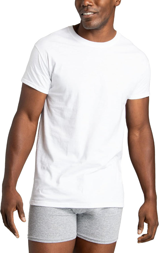 Fruit of The Loom Men's Crew Tee Undershirts, Moisture Wicking & Tag Free, Also Available in Big & Tall - hover image