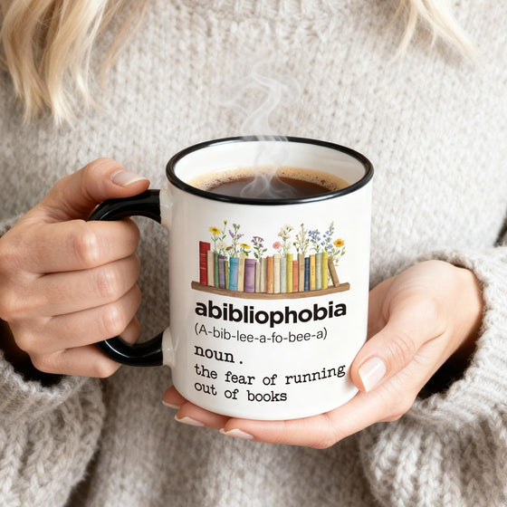 Abibliophobia Definition Coffee Mug Book Lover Gifts for Women Men Friends Librarian Bookworm, Reading Themed Coffee Mugs 11oz, Book Clubs Gifts for Christmas Birthday - hover image