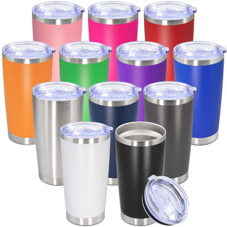 20oz Tumbler Stainless Steel Tumbler Cup with Lid Vacuum Insulated Double Wall Travel Mug, Durable Powder Coated Travel Coffee Tumbler Mug for Hot & Cold Drinks, Purple,1 Pack