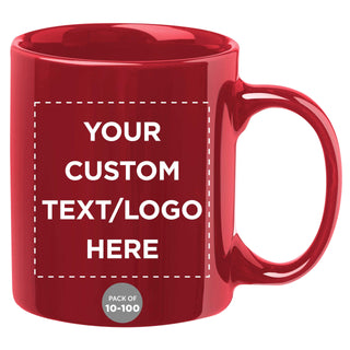 Father’s Day Custom Ceramic Coffee Mugs 11 oz. Set of 10/50/100, Personalized Bulk Pack - Coffee Cup Set, Iced Coffee Cup, Gaming Mug for Dad - White