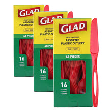 Glad Clear Disposable Cutlery Set with Heavy Duty Plastic Forks, Knives, and Spoons, Reusable Dishwasher Safe Plastic Utensils for Parties and Everyday Use, 240 Count