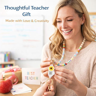 Tondiamo 1321 Pcs DIY Teacher Lanyard Making Kit 6 Sets Personalized Lanyards Making Kit for ID Badges Back to School DIY Name Bead Bag Charm for Back to School Supplies Gifts(Classic)