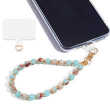 Marble Beaded Phone Wrist Strap,Detachable Phone Bracelet Strap with Tether Tab,Hands-Free Wristlet Strap (Rose Quartz)