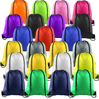 KUUQA 2 Pcs Drawstring Backpack Bags Sports Cinch Sack String Backpack Storage Bags for School Gym Traveling (Black)