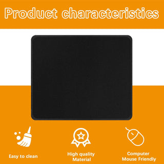 12 PCS Black Mouse pad Bulk with Stitched Edge,10.2x8.3inches 3mm Thickness Premium Textured Non-Slip Rubber Base Washable for Office and Home Use