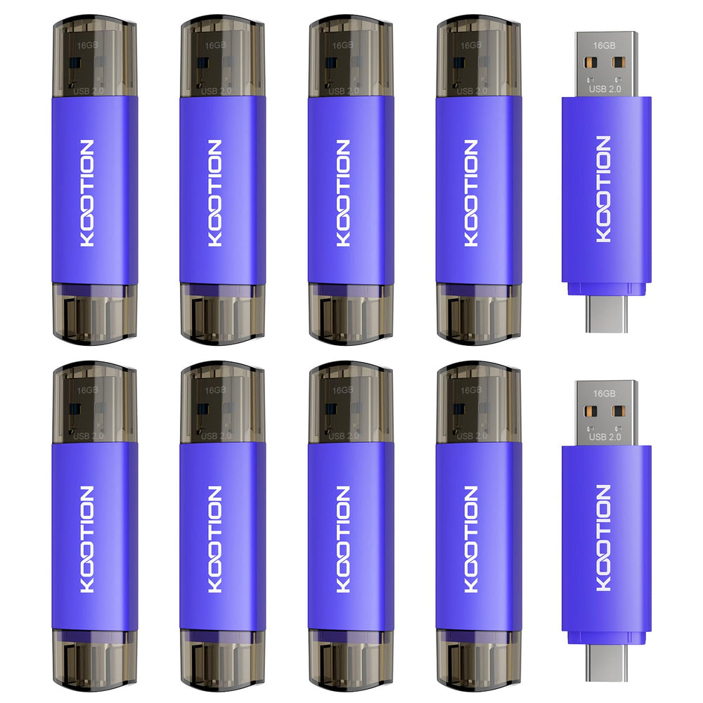 KOOTION USB C Flash Drive 64GB 2 in 1 OTG USB 3.0/Type C Thumb Drive Dual Drive USB C Memory Stick for Smartphone Laptop Tablet PC, Blue