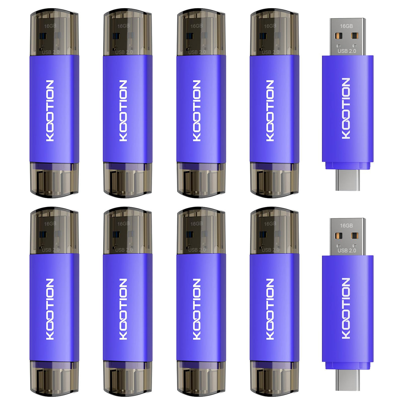 KOOTION USB C Flash Drive 64GB 2 in 1 OTG USB 3.0/Type C Thumb Drive Dual Drive USB C Memory Stick for Smartphone Laptop Tablet PC, Blue