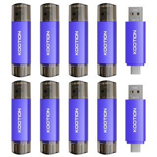 KOOTION USB C Flash Drive 64GB 2 in 1 OTG USB 3.0/Type C Thumb Drive Dual Drive USB C Memory Stick for Smartphone Laptop Tablet PC, Blue