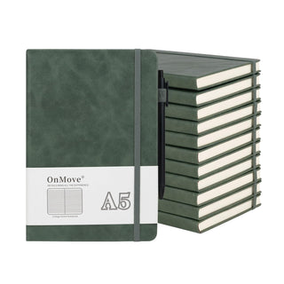 Notebooks Journal for Women Men 12 Pack Bulk Leather Hardcover with Pen Holder A5 160 Pages 100 GSM Thick Paper for Work School Lined Brown