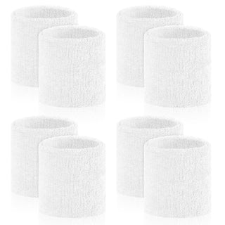 8 Pcs Sports Wrist Sweat Bands for Men & Women， Absorbent Wrist Sweatbands Tennis Wristbands, Elastic Wrist Bands for Sweat for Basketball Tennis Football Gym Running Working Out