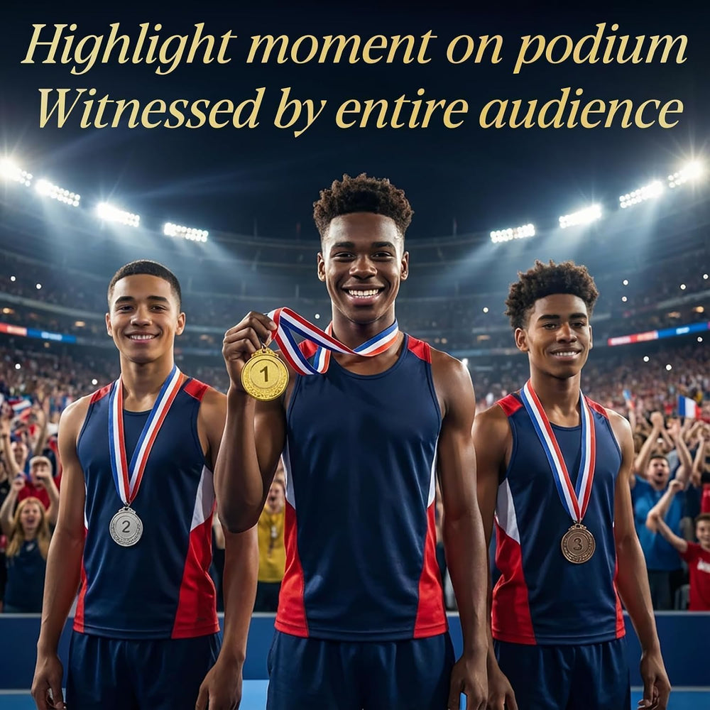 RAINFLOW 9 Pieces Gold Silver Bronze Award Medals - 1st 2nd 3rd Place Metal Olympic Style for Sports, Competitions, Talent Shows, 2 Inches Winner Medals with Neck Ribbon
