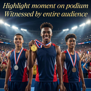 RAINFLOW 9 Pieces Gold Silver Bronze Award Medals - 1st 2nd 3rd Place Metal Olympic Style for Sports, Competitions, Talent Shows, 2 Inches Winner Medals with Neck Ribbon