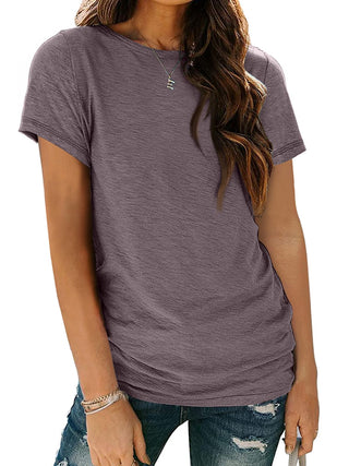 AUTOMET Women's Short Sleeve Shirts Summer Tops Crew Neck Basic Tees Casual Tshirts