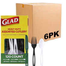 Glad Clear Disposable Cutlery Set with Heavy Duty Plastic Forks, Knives, and Spoons, Reusable Dishwasher Safe Plastic Utensils for Parties and Everyday Use, 240 Count