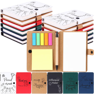 Resurhang 36 Pack Appreciation Gifts Bulk Inspirational Spiral Notebook with Sticky Note Pen, Note Pads Motivational Journals Thank You Gifts for Employee Volunteer Teacher Nurse Team (Pattern)