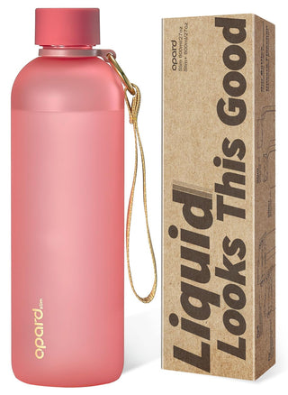 Opard Slim Water Bottle 27oz, Dishwasher Safe Plastic Water Bottle BPA-Free, Leakproof Screw Top, Cream White, Reusable for Travel School Sport Gym Hiking