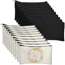 Legigo Blank Canvas Bag Zipper Pouch Makeup Bags Bulk - Multi-Purpose Canvas Pencil Pouch with Sturdy Zipper, Cosmetic Bag Travel Toiletry Bag for DIY Craft Projects, Storage (8.3 x 5 inches)