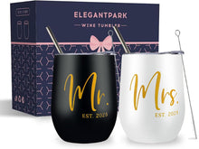 ELEGANTPARK Mr and Mrs Gifts Wedding Gifts for Women Mr&Mrs Wine Tumbler Mrs. 2025 Bag Set Newlyweds Engagement Present for Bride and Groom