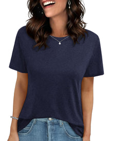GAYHAY T Shirts for Women - Short Sleeve Spring Summer Tops Soft Basic Tees Beach Vacation Clothes for Casual 2026