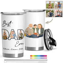 Personalized Tumbler with Photo Text Logo, Made in USA 20 oz Custom Stainless Steel Coffee Mug with Lid, Custom Cup Gift for Dad, Mom, Friends, gift for father's day