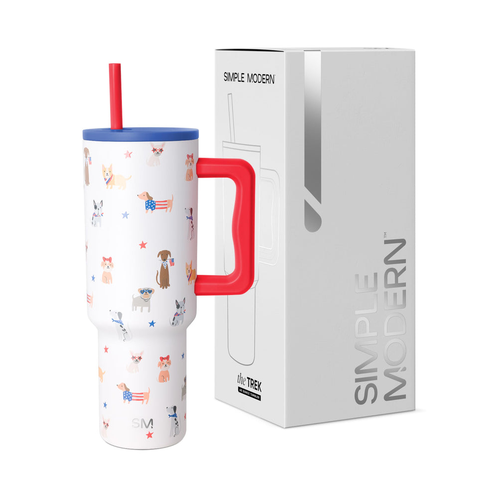 Simple Modern 40 oz Trek Tumbler with Handle and Straw Lid | Cup Holder Friendly Insulated Stainless Steel Travel Mug | Midnight Black