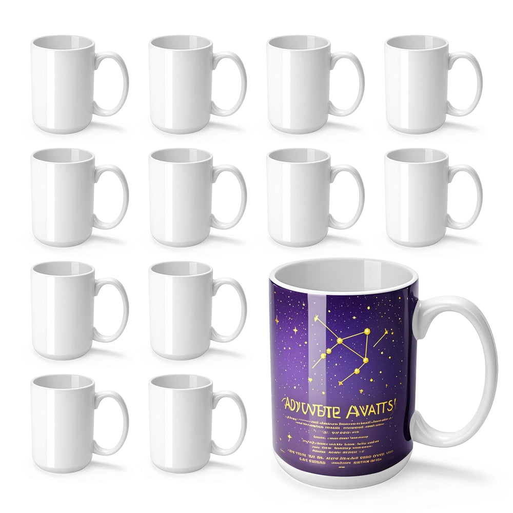 Joyclub Graduation Gifts 12 Set Sublimation Mugs Blank 15 oz Coffee Mugs Bulk White Ceramic Cups with Handle Tazas Para Sublimar for Coffee Latte Tea Milk Soup DIY Gifts
