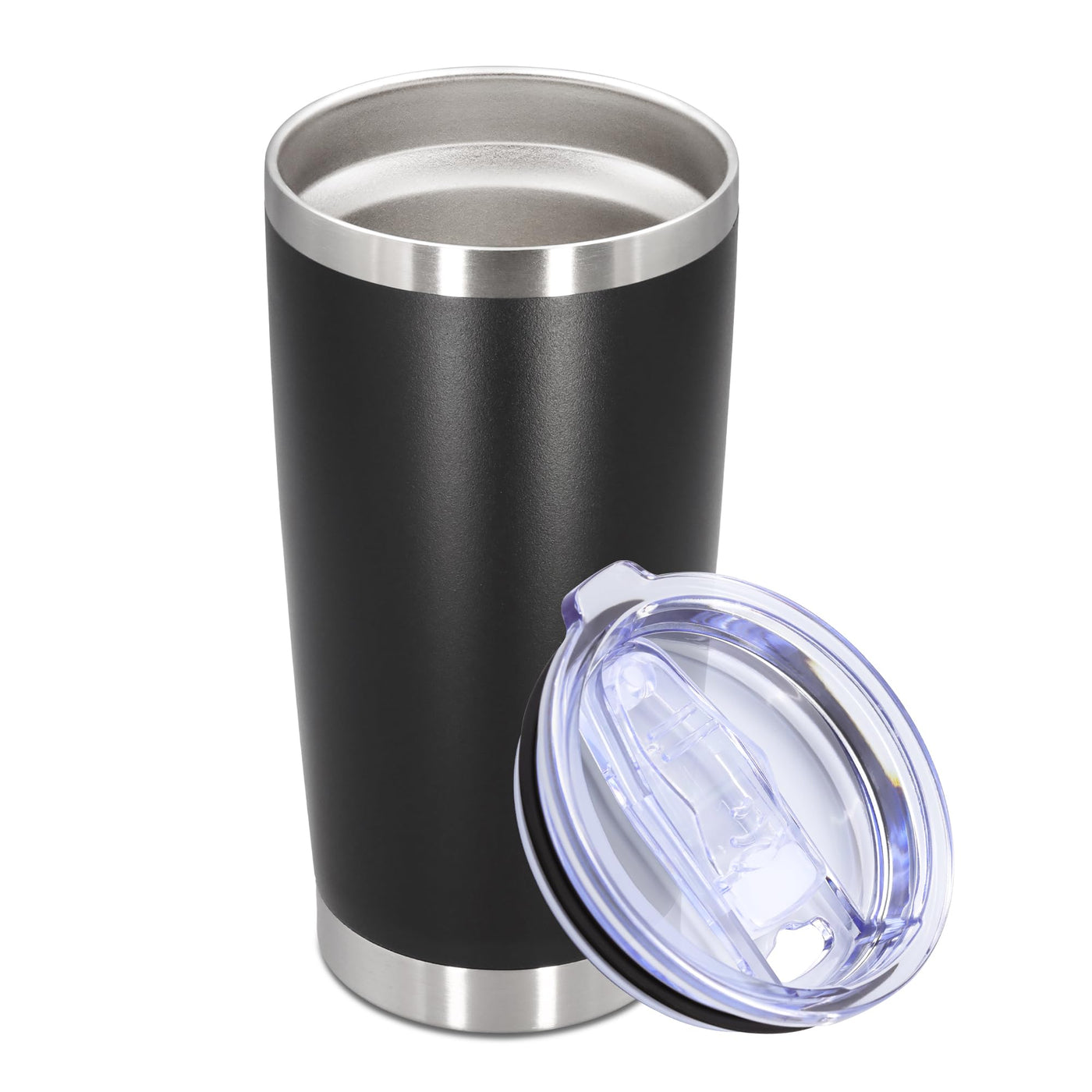 20oz Tumbler Stainless Steel Tumbler Cup with Lid Vacuum Insulated Double Wall Travel Mug, Durable Powder Coated Travel Coffee Tumbler Mug for Hot & Cold Drinks, Purple,1 Pack