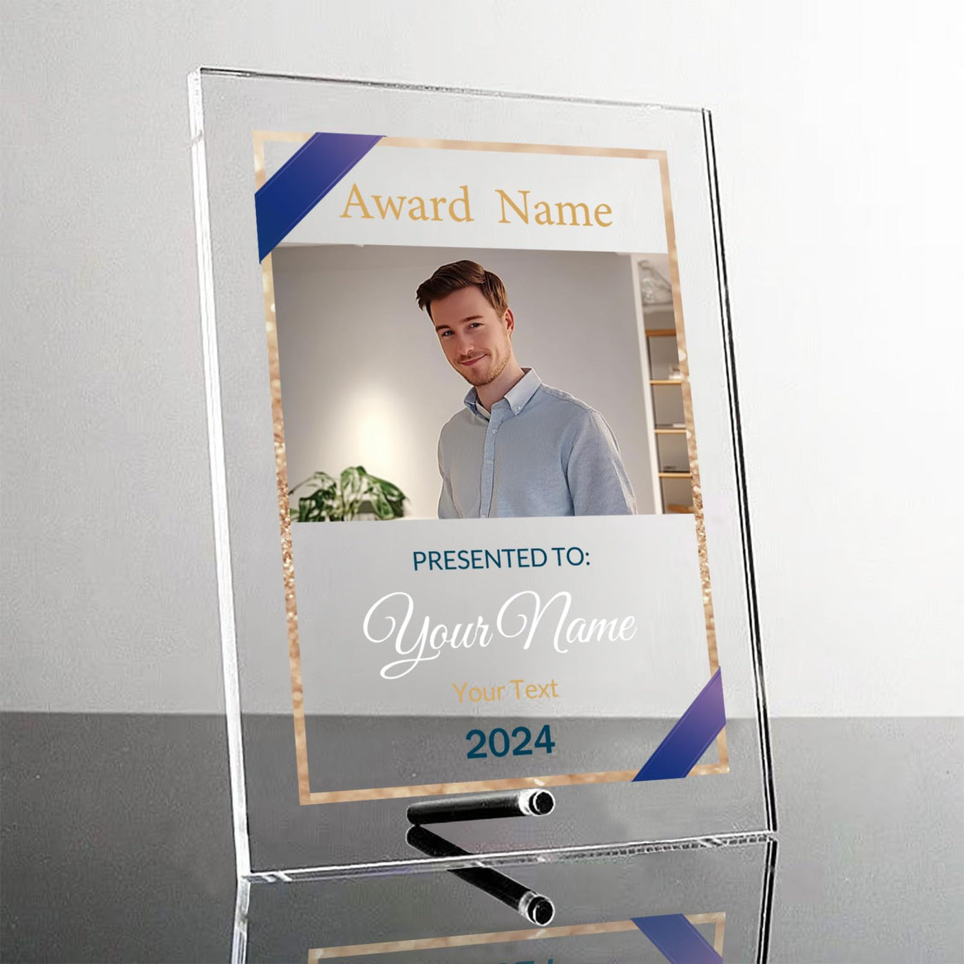 Award Plaques,13 x 9.5 in Acrylic Certificate Frame,Employee of The Month Plaque,Picture Plaques Holds A4 Size Paper,Placed Your Award,Diploma Certificate (Acrylic Plaque)