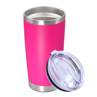 20oz Tumbler Stainless Steel Tumbler Cup with Lid Vacuum Insulated Double Wall Travel Mug, Durable Powder Coated Travel Coffee Tumbler Mug for Hot & Cold Drinks, Purple,1 Pack