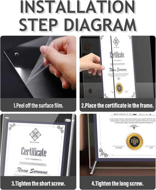 Award Plaques,13 x 9.5 in Acrylic Certificate Frame,Employee of The Month Plaque,Picture Plaques Holds A4 Size Paper,Placed Your Award,Diploma Certificate (Acrylic Plaque)