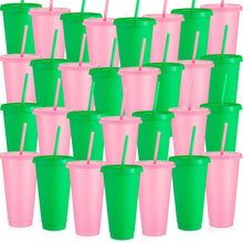 Honeydak 15 Pack Tumbler with Straw and Lid Bulk Cups for Gifts Water Bottle Iced Coffee Travel Mug Cup Reusable Plastic Tumblers for Party Birthdays 24-27 oz (Solid Color)