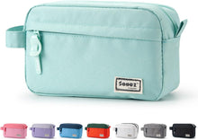 Sooez Original High Capacity Pencil Case, Big Pencil Bag Pouch Box Organizer Pen Case, Aesthetic Supply for Girls Adults, Portable Journaling Supplies with Easy Grip Handle & Loop, Mint Green