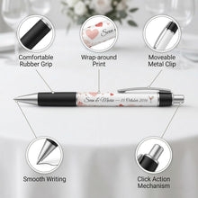 Personalized Ballpoint Pens, Customizable Writing Pens with Photo, Name or Text, Black Ink, Rubber Grip, Retractable, White, for Desk Accessories, Gifts, Party Favors, School Supplies