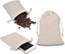 calary 5x6.9 Inch Double Canvas Drawstring Bag Cotton Pouch Gift Sachet Bags Muslin Bag Reusable Tea Bag (25pcs)