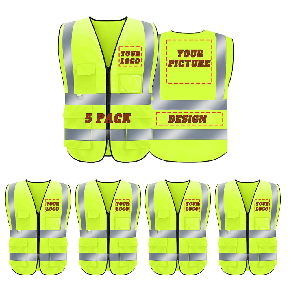 BeautyWill Custom Safety Vest Logo Class 2 High Visibility Reflevtive Vest Outdoor Protective Workwear